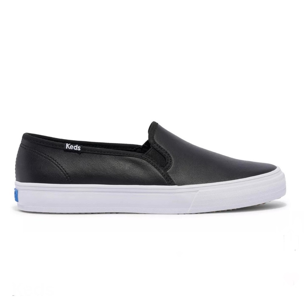 Keds Black Double Decker Slip-On Sneakers, Size 7